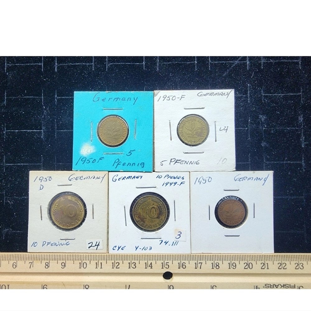 Vintage World Coin Lot Germany Pfennig Circulated Used